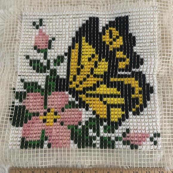 Butterfly latch hook kit hooked but unfinished - Picture 3 of 3